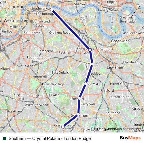 Southern bus Line Map