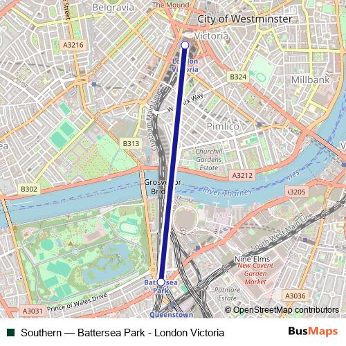 Southern bus Line Map