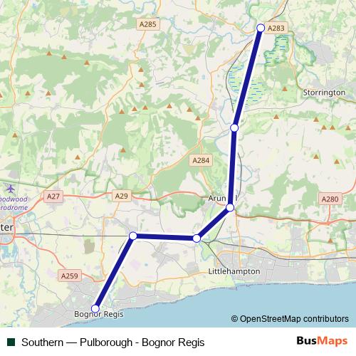 Southern bus Line Map