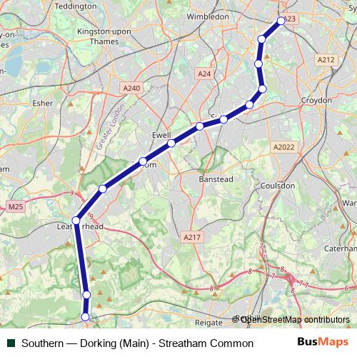 Southern bus Line Map