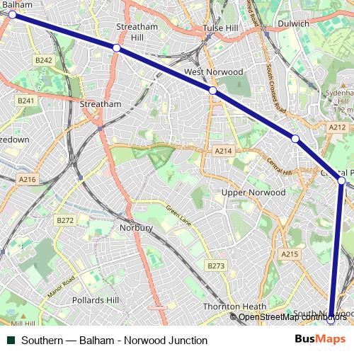 Southern bus Line Map