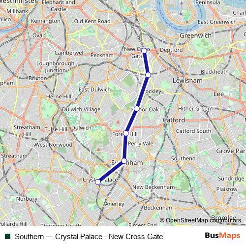 Southern bus Line Map