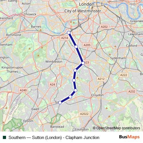 Southern bus Line Map