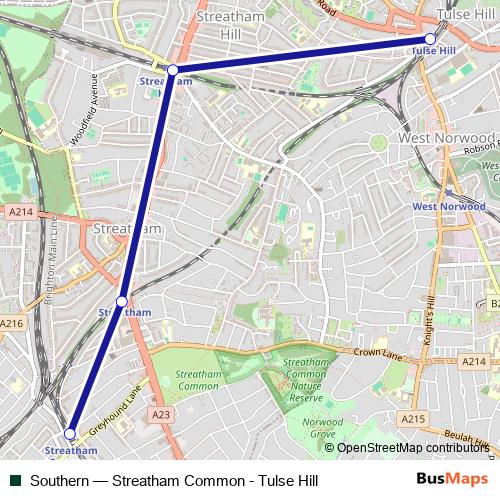 Southern bus Line Map