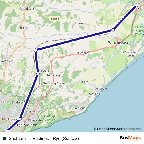 Southern bus Line Map