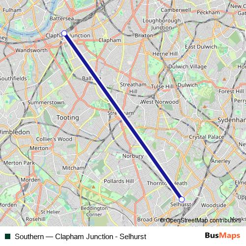 Southern bus Line Map