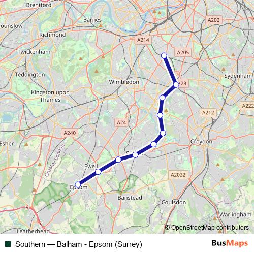 Southern bus Line Map