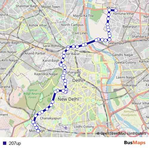 207up bus Line Map