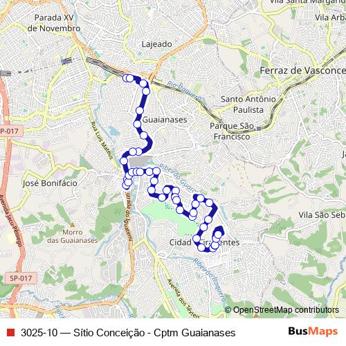 3025-10 bus Line Map