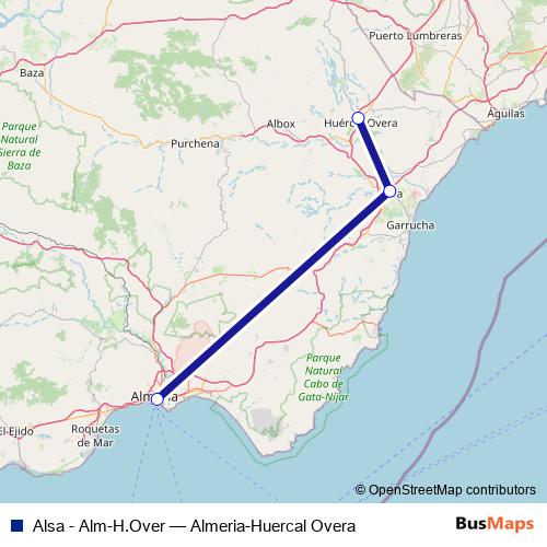 Alsa - Alm-H.Over bus Line Map
