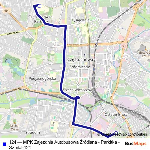 124 bus Line Map