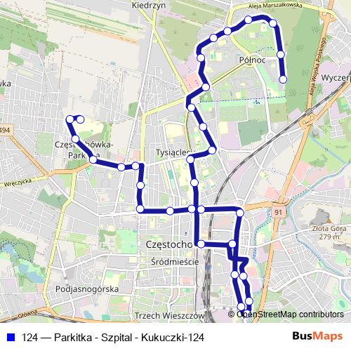 124 bus Line Map