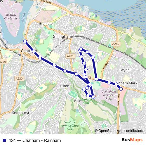 124 bus Line Map