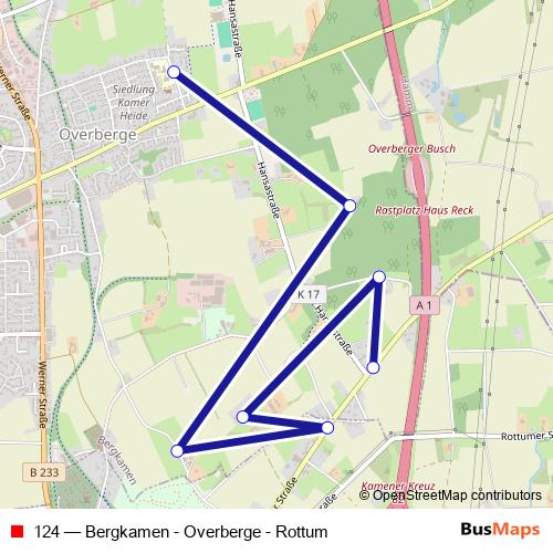 124 bus Line Map