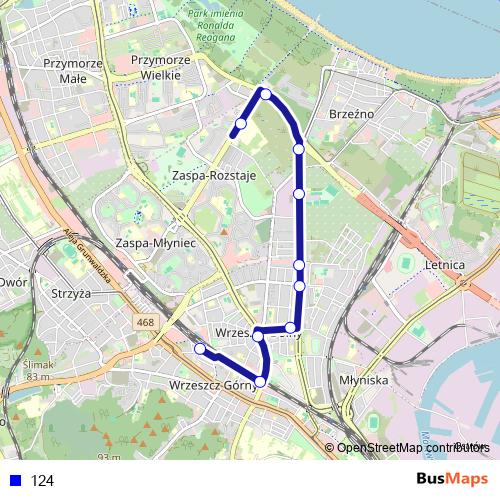 124 bus Line Map