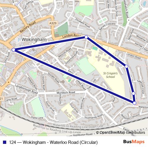 124 bus Line Map