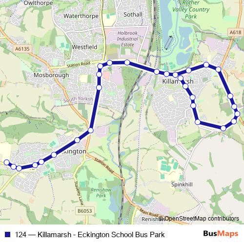 124 bus Line Map