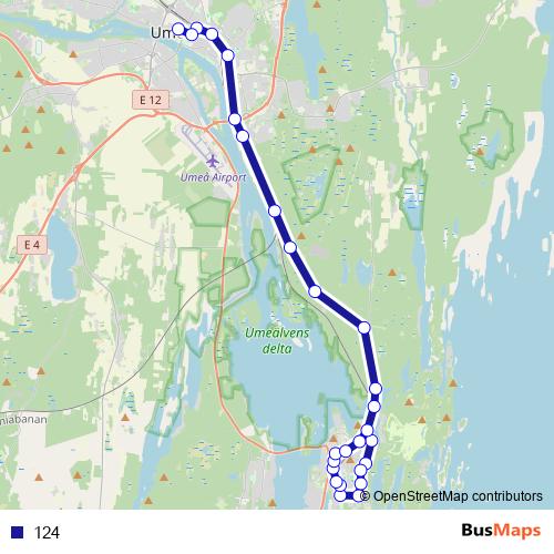 124 bus Line Map