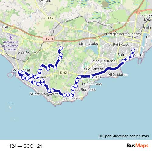 124 bus Line Map