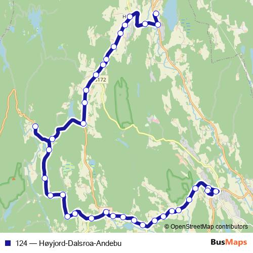 124 bus Line Map