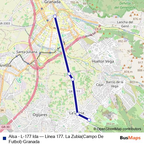 Alsa - L-177 Ida bus Line Map