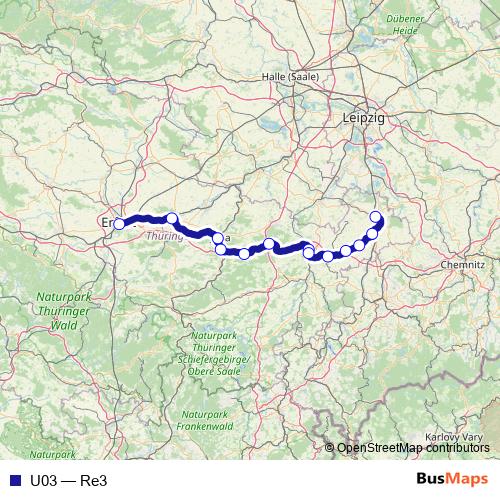 U03 rail Line Map