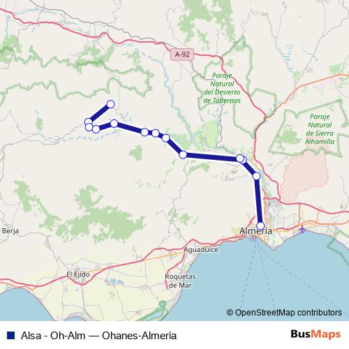 Alsa - Oh-Alm bus Line Map