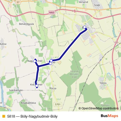 5818 bus Line Map