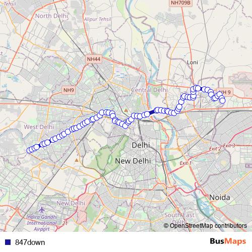 847down bus Line Map