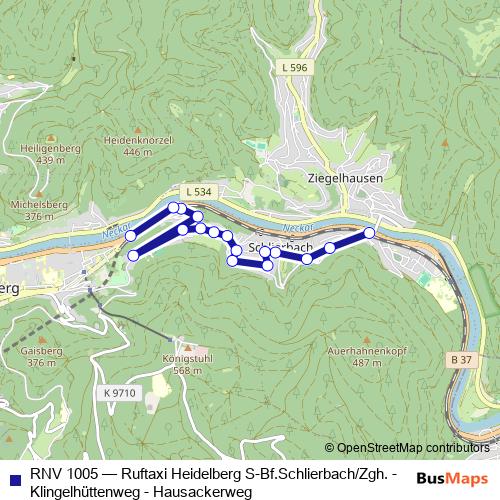 RNV 1005 bus Line Map
