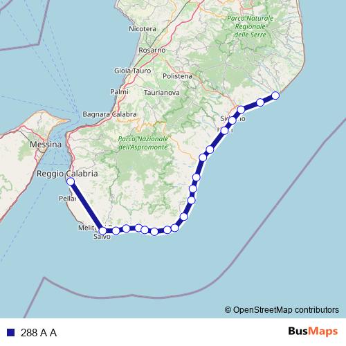 288 A A bus Line Map