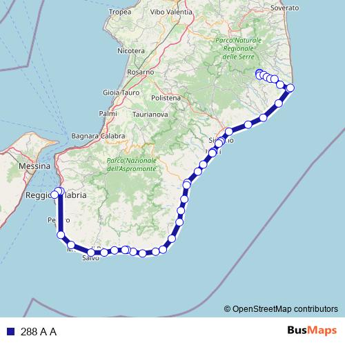 288 A A bus Line Map