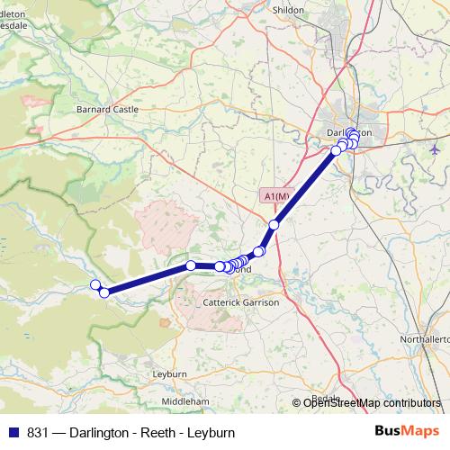 831 bus Line Map