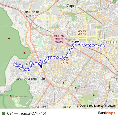 C74 bus Line Map