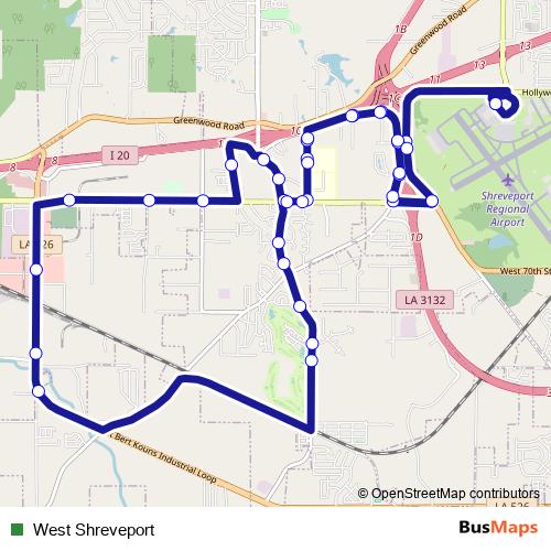West Shreveport bus Line Map