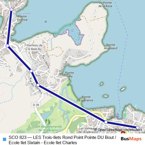 SCO 823 bus Line Map