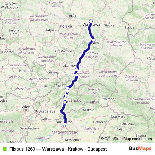Flixbus 1260 bus Line Map