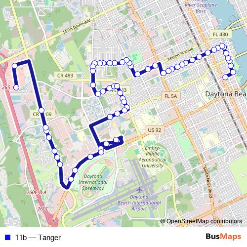 11b bus Line Map
