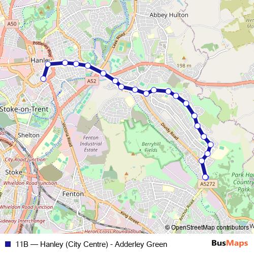 11B bus Line Map