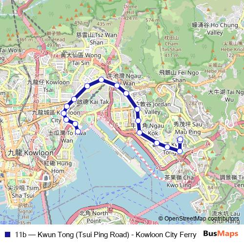 11b bus Line Map