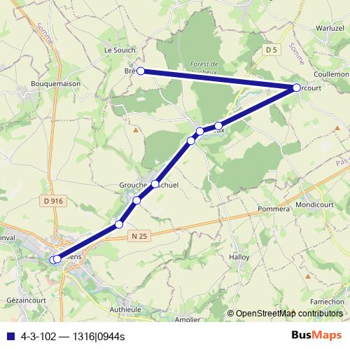 4-3-102 bus Line Map