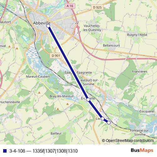 3-4-108 bus Line Map