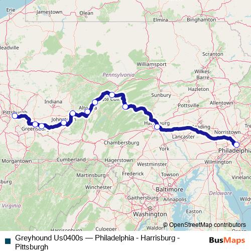 Greyhound Us0400s bus Line Map