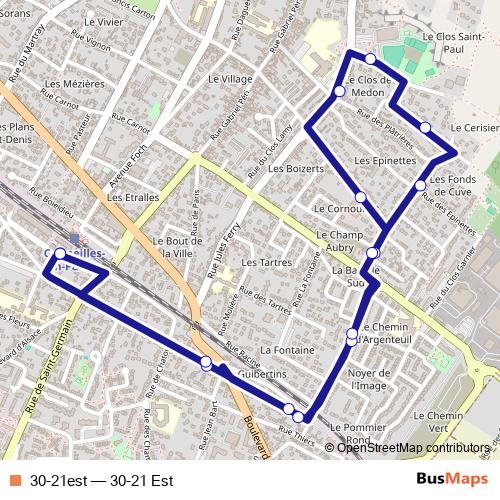 30-21est bus Line Map