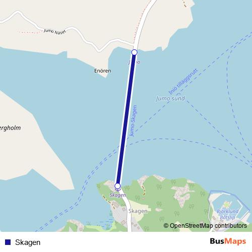 Skagen ferry Line Map