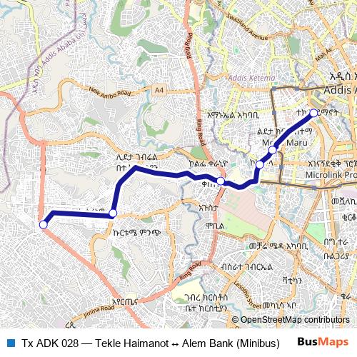 Tx ADK 028 bus Line Map