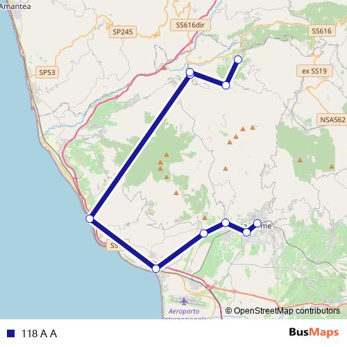 118 A A bus Line Map