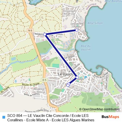 SCO 854 bus Line Map