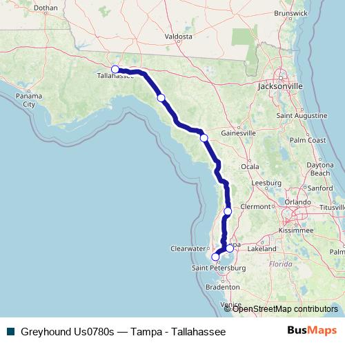 Greyhound Us0780s bus Line Map