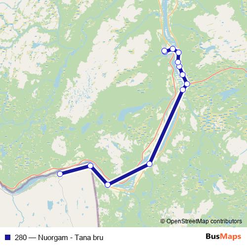280 bus Line Map